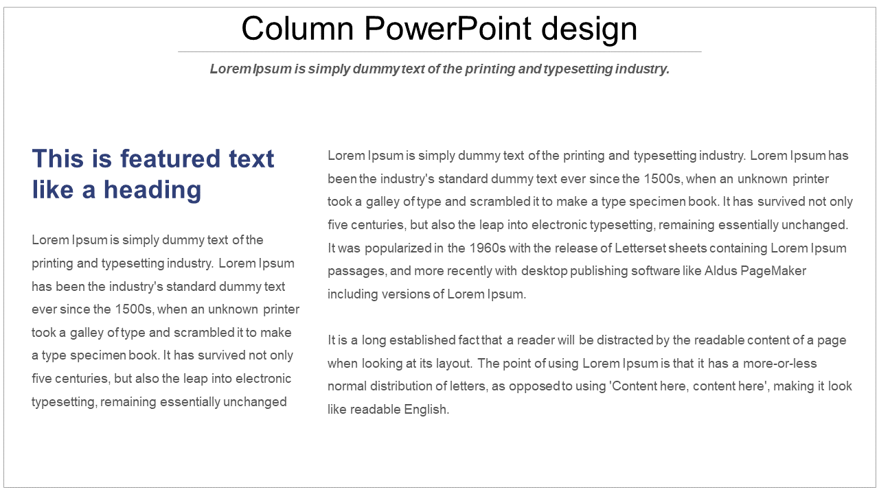 column powerpoint design